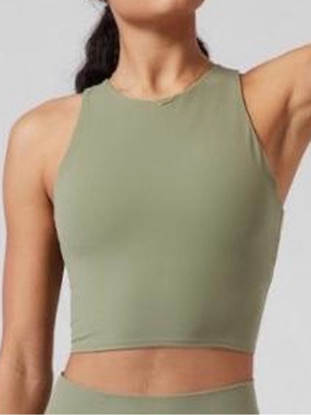 Athleta Conscious Crop Top In Powervita Arbor Olive Medium